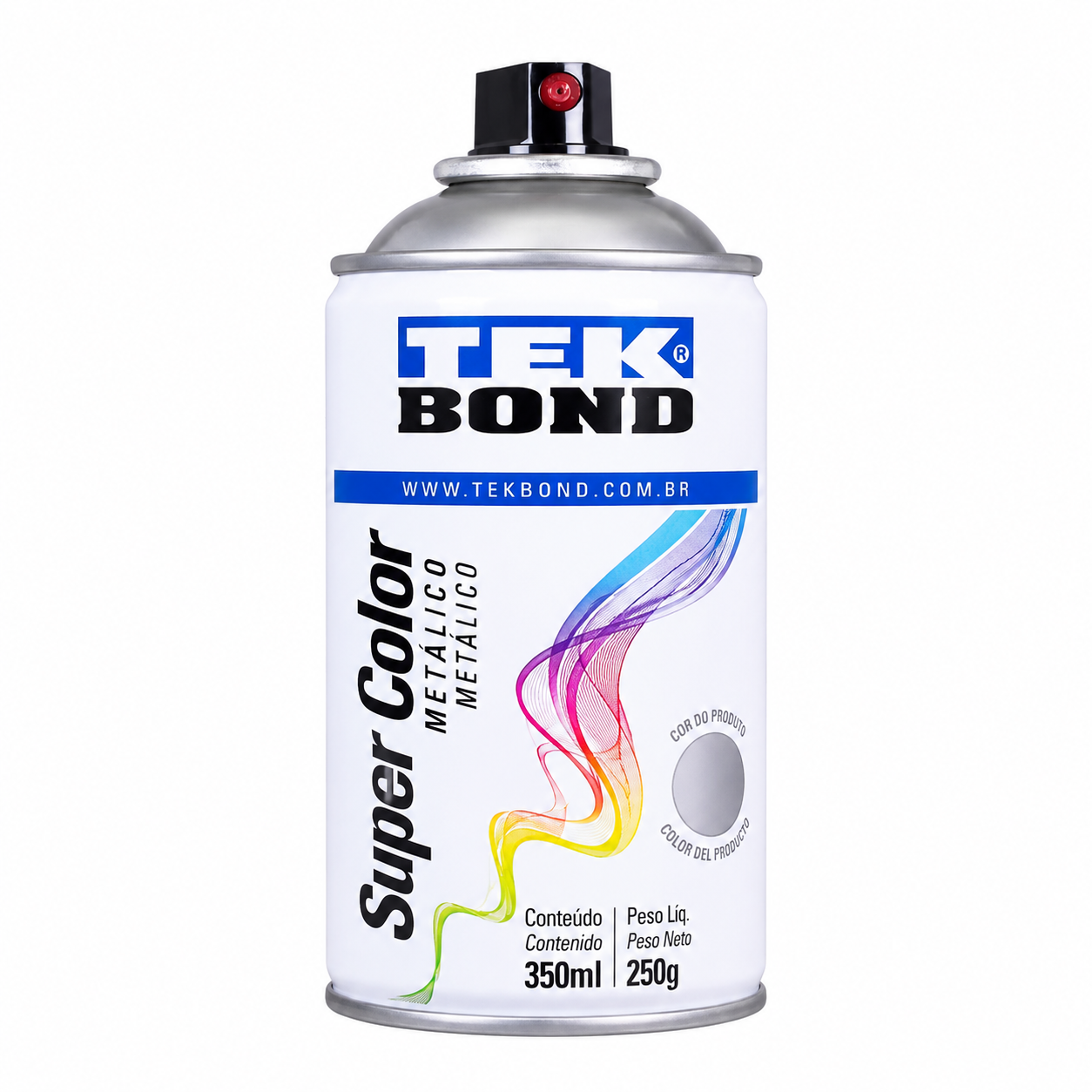 Tinta Spray Metálica Prata 350 Ml 240 G Tekbond