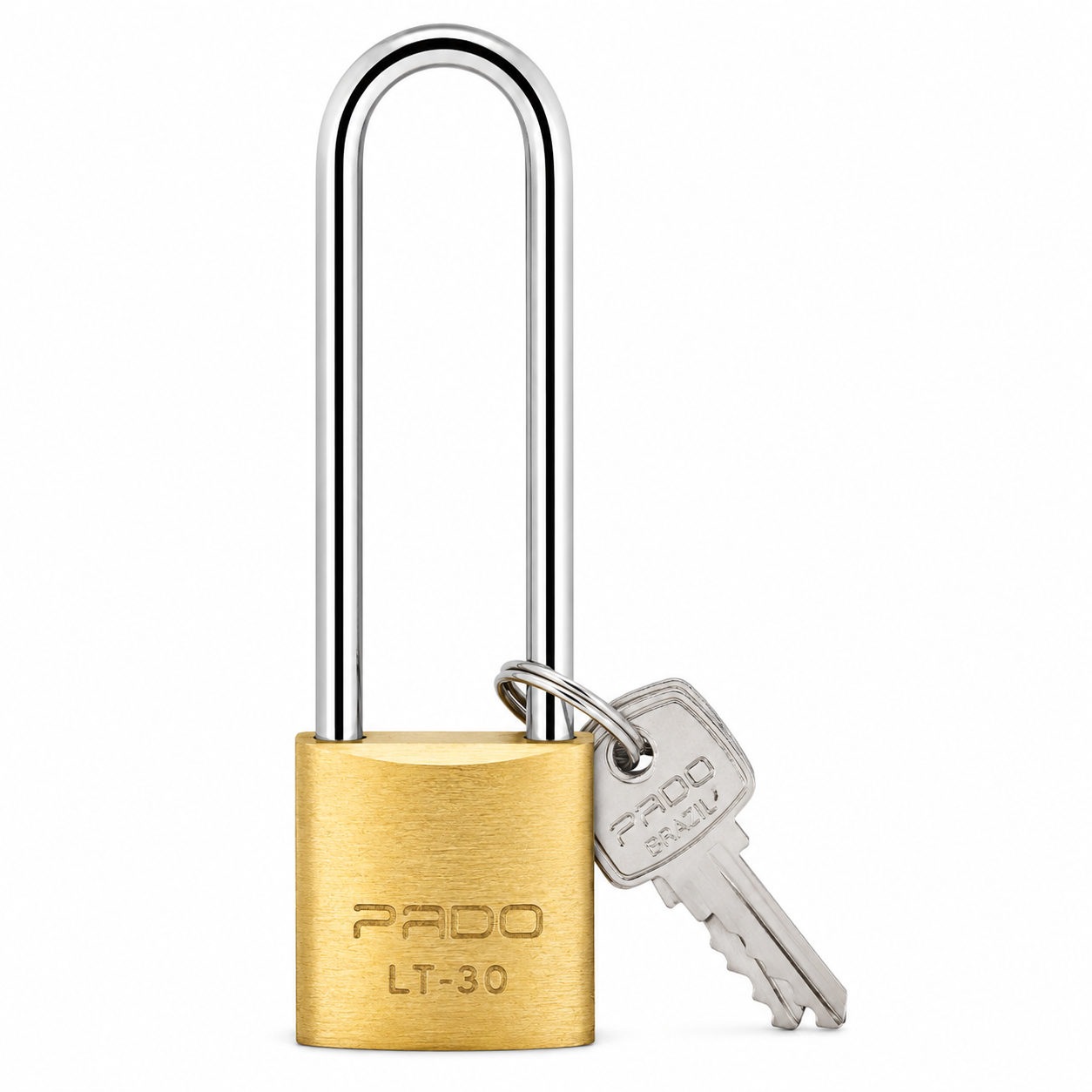 Cadeado de Latão com Haste Longa LT 30/75 mm com 2 Chaves Pado