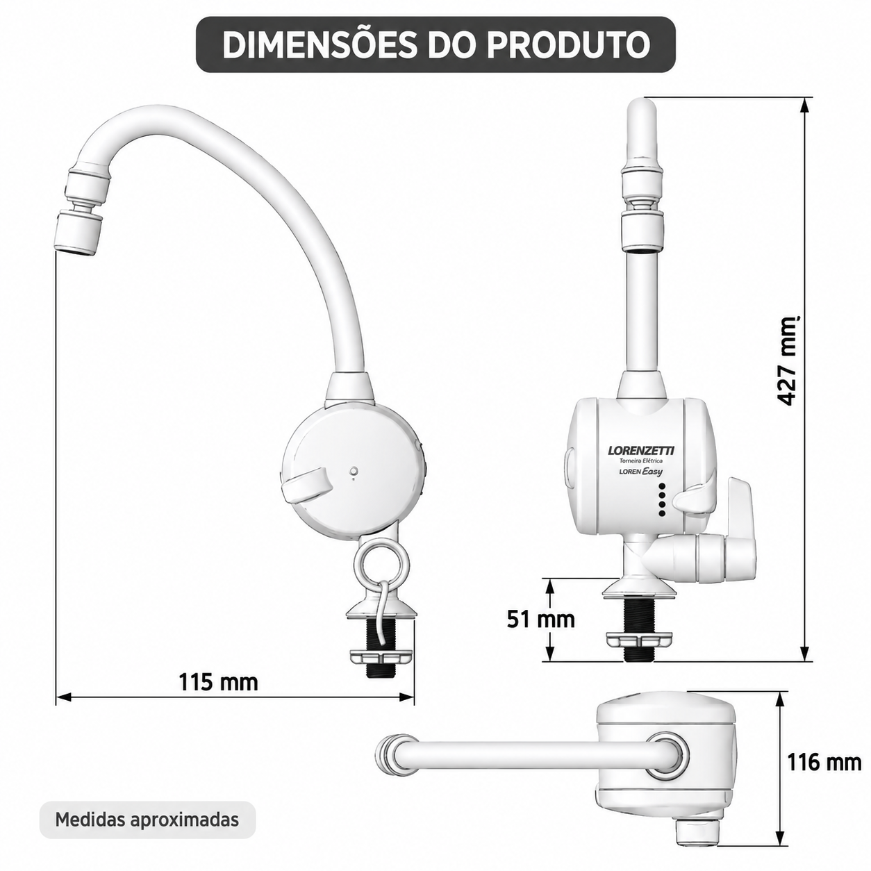 TORNEIRA ELETRICA LOREN EASY 4800WX127V BR MESA LORENZETTI 7550041