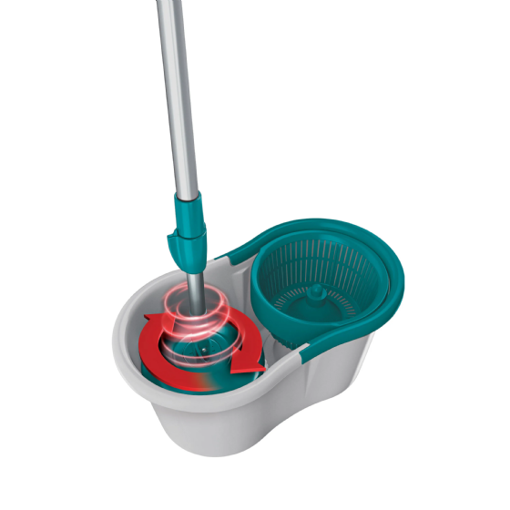 Mop Giratório Fit Com Balde Centrífuga Cabo Inox 3 Em 1 Cinza Escuro FlashLimp