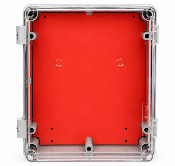 Quadro de Comando de Sobrepor PVC IP68 300 x 300 x 200 mm Tampa Transparente Completa 888262 Rohdbox Rohdina