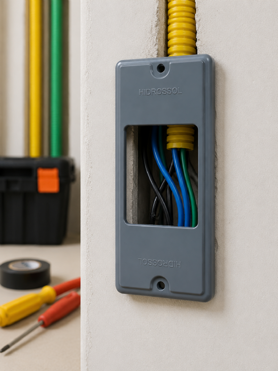 Tampa para condulete 4 x 2 PVC Cinza 2modulo Hidrossol