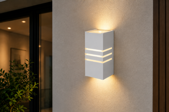 Arandela de Alumínio 2 Fachos com 3 Frisos 15 x 7 x 9 cm 1 x G9 Branca MOD120BR Foco Iluminação