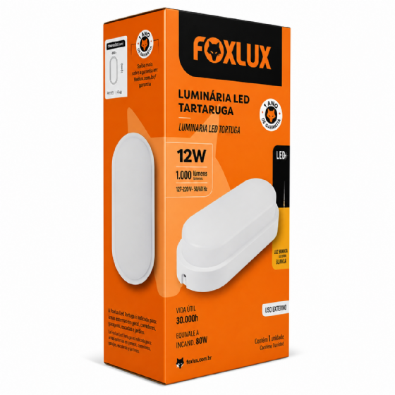 Luminária LED Arandela Tartaruga 12 W 3000 K Branco Led93.02 Foxlux