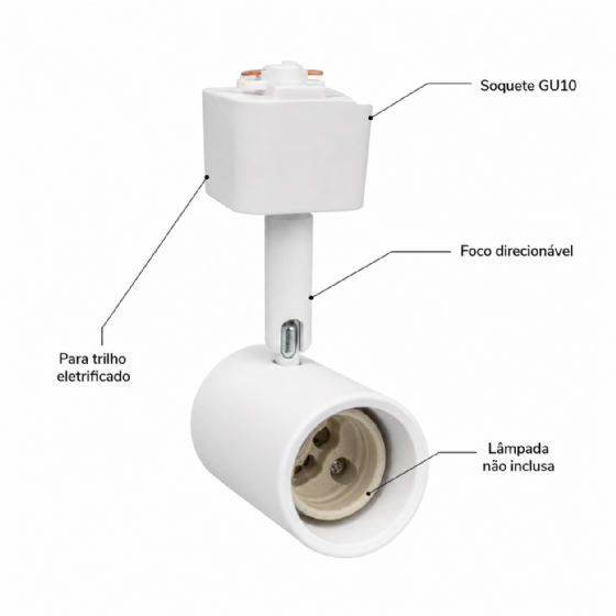 Spot para Trilho Eletrificado MR16 GU10 Branco 61481 Embuled