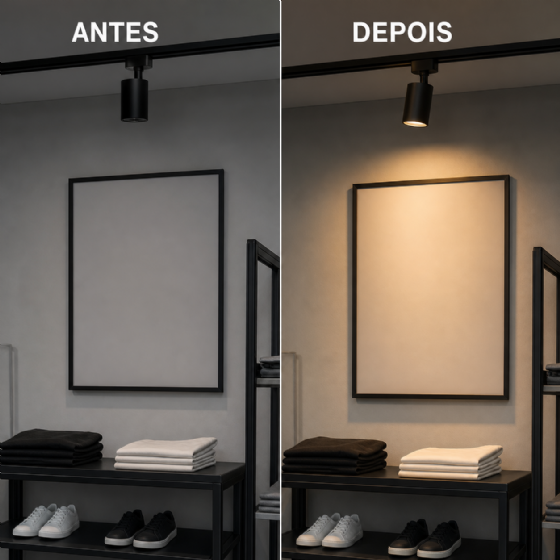 Spot para Trilho Eletrificado PAR20 E27 Preto 61276 Embuled