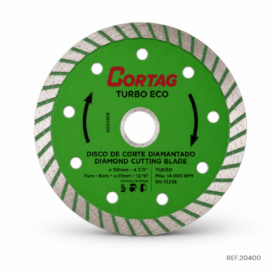 Disco Diamantado Turbo Eco 110 mm x 20 mm 60598 Cortag
