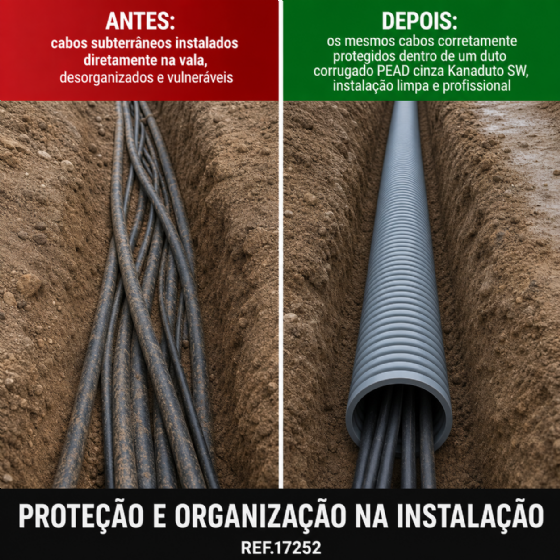 Duto Corrugado PEAD Kanaduto SW DN25 3/4 x 50 m Cinza Kanaflex