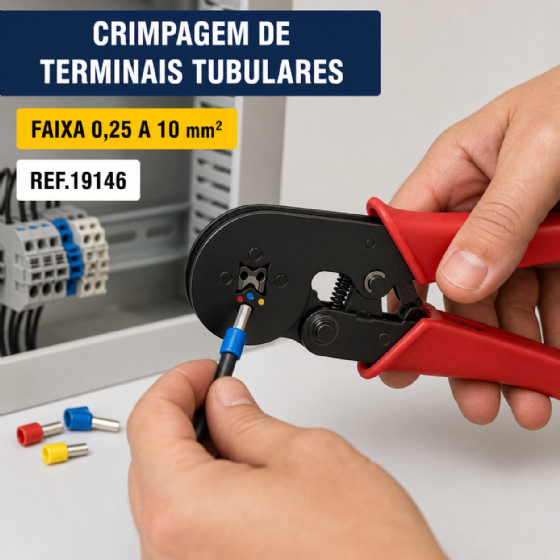 Alicate Crimpador HSC8 6-4A para Terminais Tubulares 0,25 a 10 mm² Noll