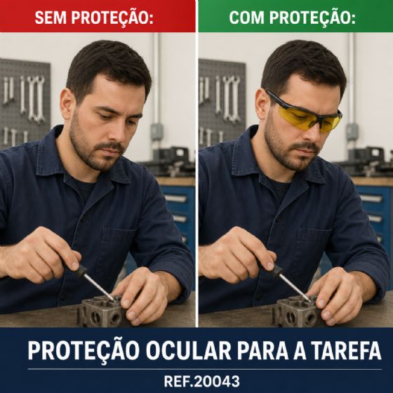 Óculos de Segurança Imperial PPO 01 Lente Amarela Proteplus