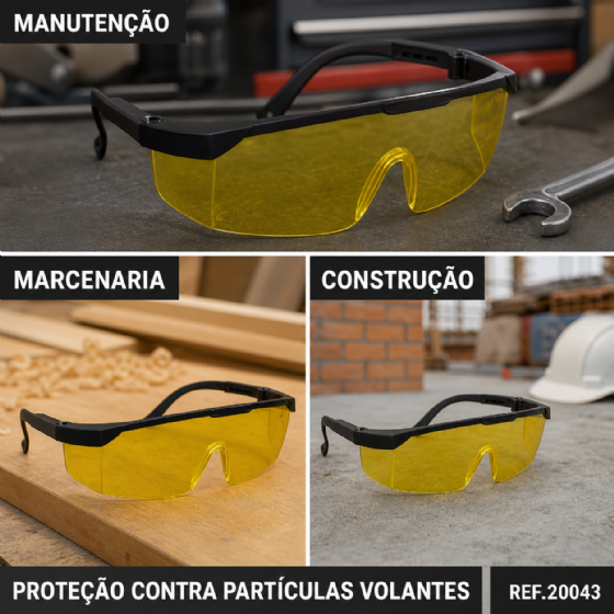 Óculos de Segurança Imperial PPO 01 Lente Amarela Proteplus