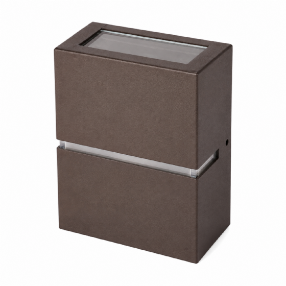 Arandela de Alumínio 2 Focos 1 Friso 12 x 12 x 5 1x G9 Marrom MOD103FMR Foco Iluminação
