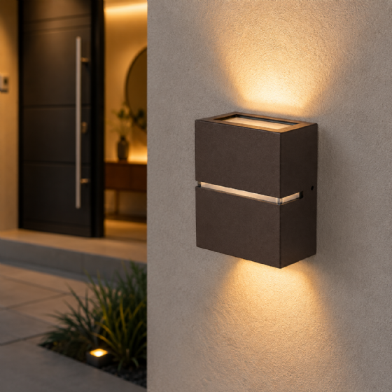 Arandela de Alumínio 2 Focos 1 Friso 12 x 12 x 5 1x G9 Marrom MOD103FMR Foco Iluminação