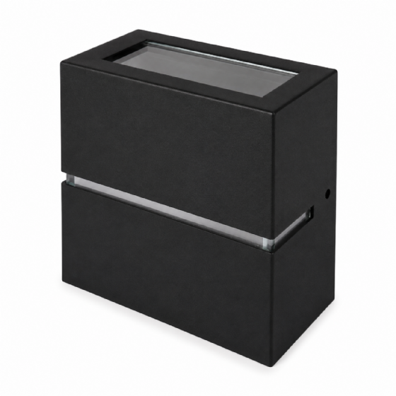 ARANDELA ALUMINIO 2 FOCO C/1FRIZOS 12X12X5CM 1X G-9 PRETA MOD103FPT