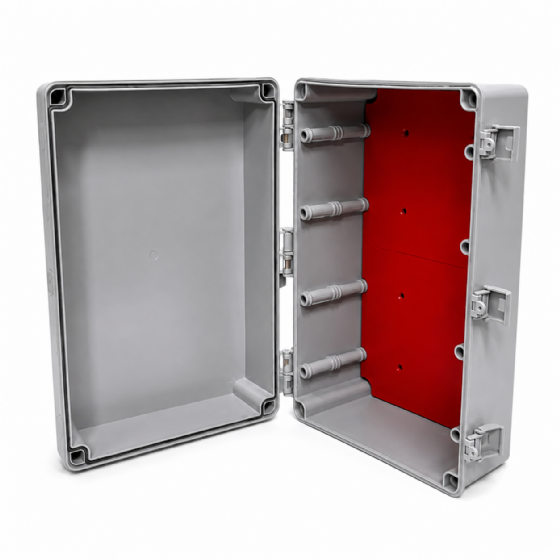 Quadro de Comando de Sobrepor PVC IP68 450 x 300 x 200 mm Tampa Transparente Completa 888266 Rohdbox Rohdina