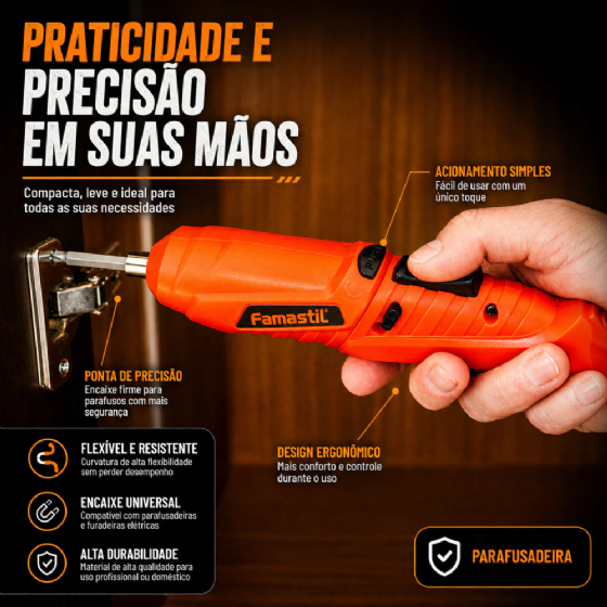 PARAFUSADEIRA FAMASTIL 3,6V C/ACESSORIOS F23.05